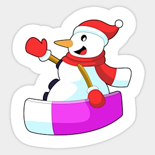 Snowman as Snowboarder with Sonowboard Sticker